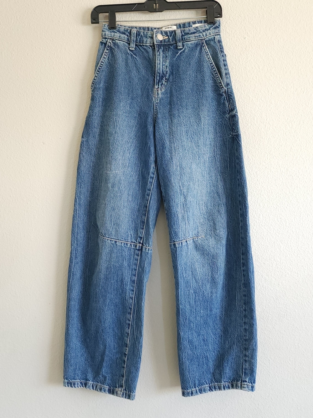 Cotton On Curve High Rise Barrel Jeans Blue Wash Size 22 Xxs